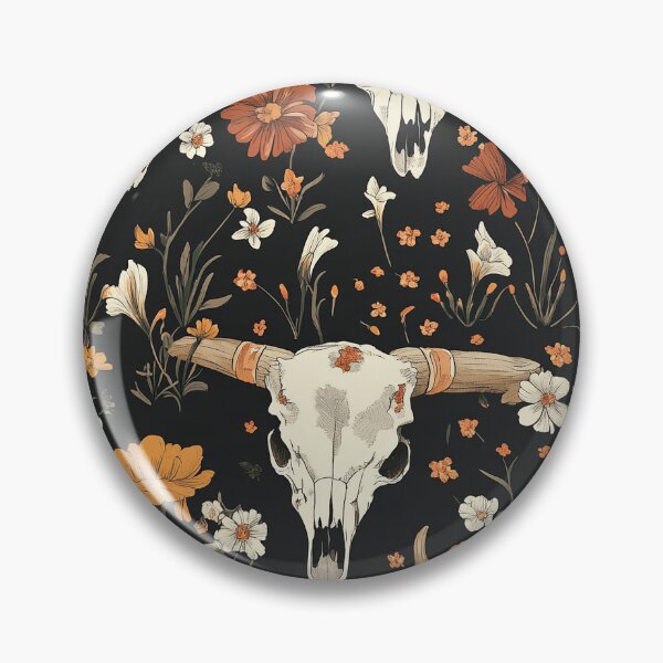 Item preview, Flowery Cow Skull – Rustic and Bohemian Pattern designed and sold by MidArtForge.
