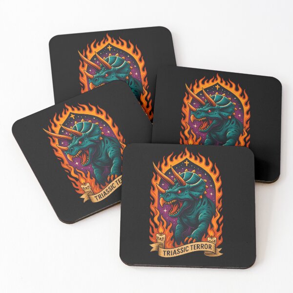 Item preview, Triassic Terror Triceratops Art – Fiery Prehistoric Beast Illustration designed and sold by DreamiCanvas.