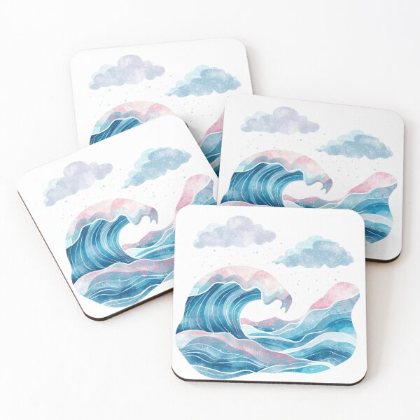 Item preview, Pastel Ocean Wave Illustration – Abstract Watercolor Sea Artwork designed and sold by MindLena.