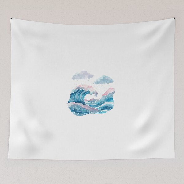 Item preview, Pastel Ocean Wave Illustration – Abstract Watercolor Sea Artwork designed and sold by MindLena.