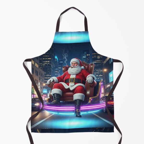 Item preview, Neon City Santa – Futuristic Christmas Scene with a Hovering Sleigh and Urban Holiday Vibes designed and sold by PixelVibe782.