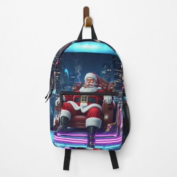 Item preview, Neon City Santa – Futuristic Christmas Scene with a Hovering Sleigh and Urban Holiday Vibes designed and sold by PixelVibe782.