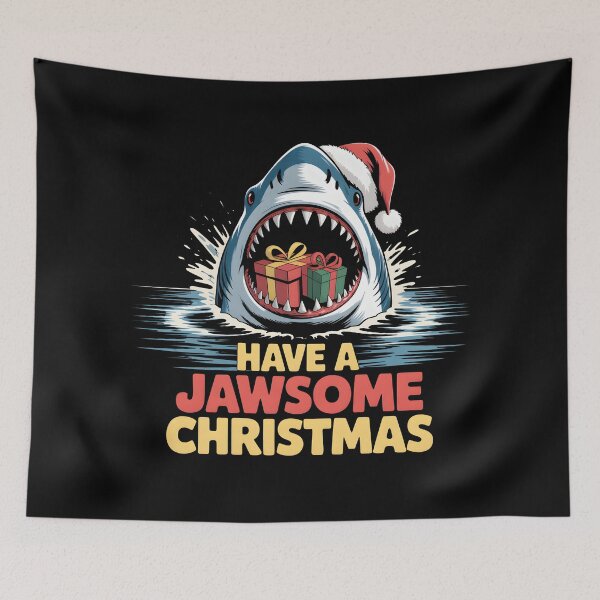 Item preview, Have a Jawsome Christmas Funny Shark Gift T-Shirt designed and sold by Slaw-Creation.