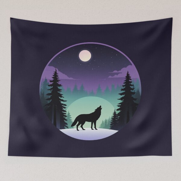 Item preview, Howling Wolf Under the Moon designed and sold by CANDO ART STORE.