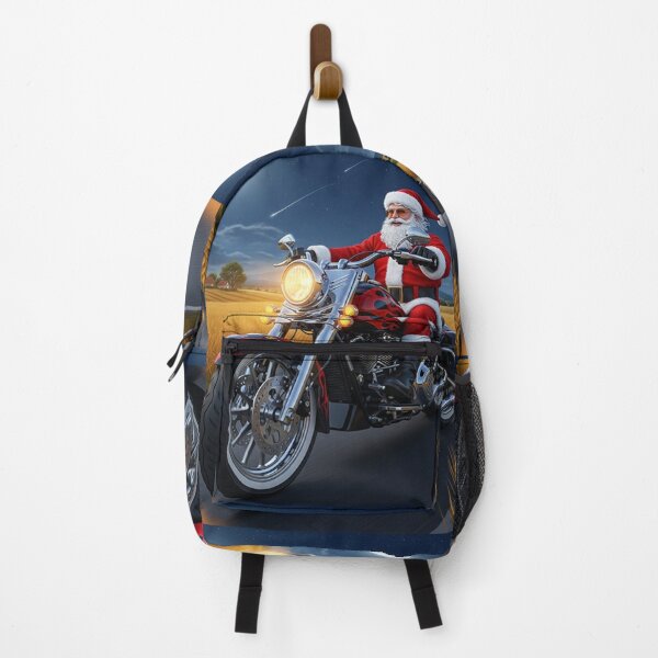 Item preview, Santa on the Night Ride – Festive Motorcycle Adventure Under the Full Moon designed and sold by PixelVibe782.