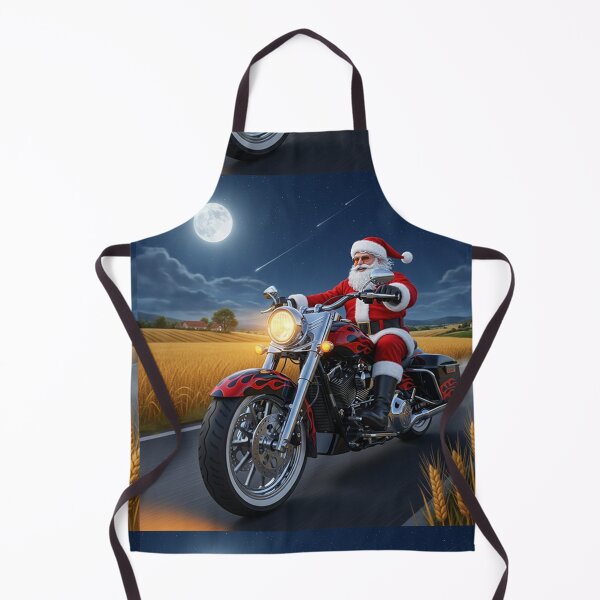 Item preview, Santa on the Night Ride – Festive Motorcycle Adventure Under the Full Moon designed and sold by PixelVibe782.