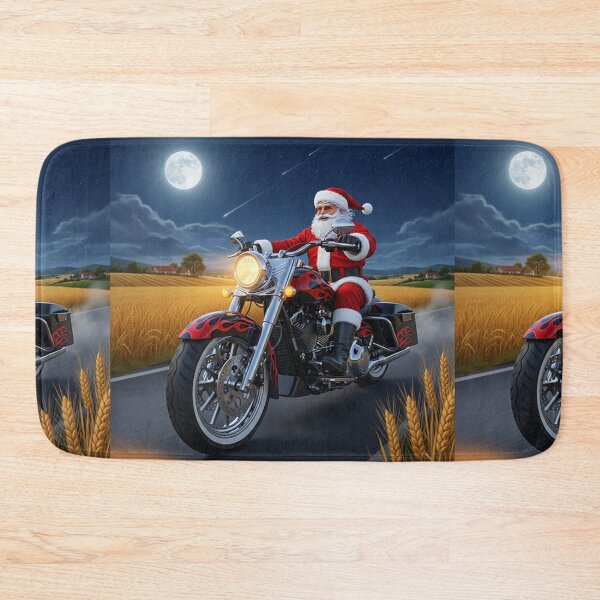 Item preview, Santa on the Night Ride – Festive Motorcycle Adventure Under the Full Moon designed and sold by PixelVibe782.