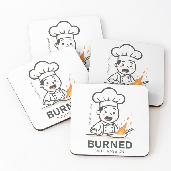 Item preview, Cooked with Love Burned with Passion – Funny Chef Cartoon Cooking T-Shirt designed and sold by Design-Pro-21.