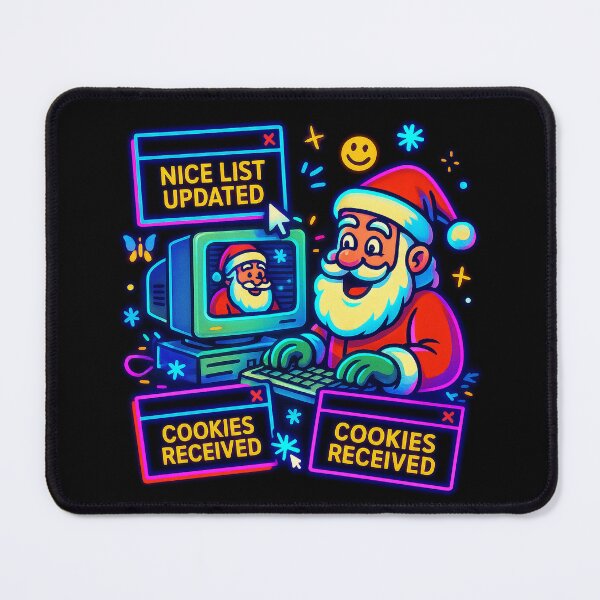 Item preview, Santa’s Nice List Updated – Retro Computer Christmas Design designed and sold by AddictiveDesign.