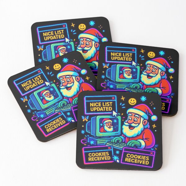 Item preview, Santa’s Nice List Updated – Retro Computer Christmas Design designed and sold by AddictiveDesign.