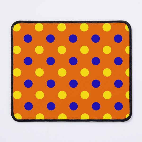 Item preview, Yellow Blue Polka Dots On Orange Background Design  designed and sold by PatternTitan.