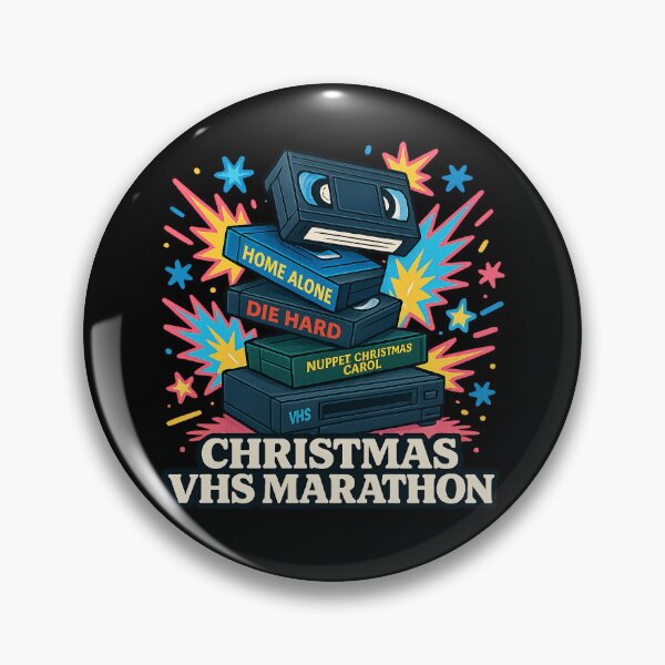 Item preview, Christmas VHS Marathon – Retro Movie Night Holiday Tape Stack designed and sold by AddictiveDesign.