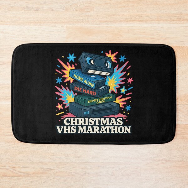 Item preview, Christmas VHS Marathon – Retro Movie Night Holiday Tape Stack designed and sold by AddictiveDesign.