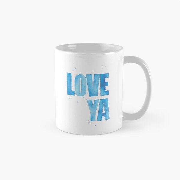 Item preview, Love Ya – Blue Handpainted Watercolor Lettering Art  designed and sold by katmeeetsmouse.