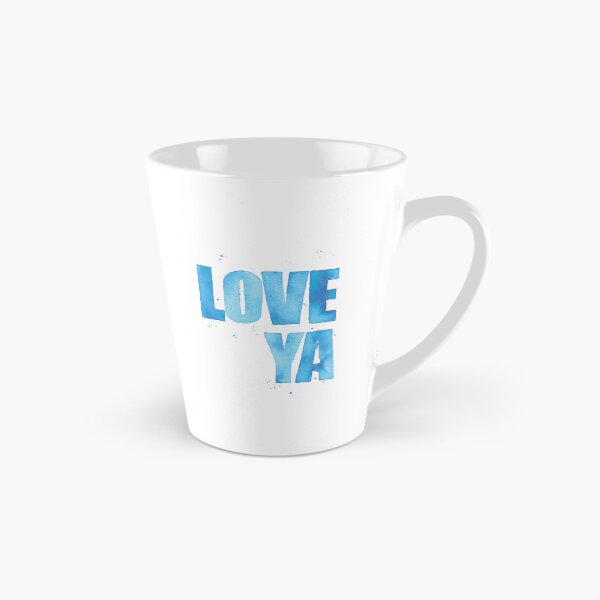 Artikelvorschau, Love Ya – Blaue handgemalte Aquarell-Schriftkunst entworfen und verkauft von katmeeetsmouse.