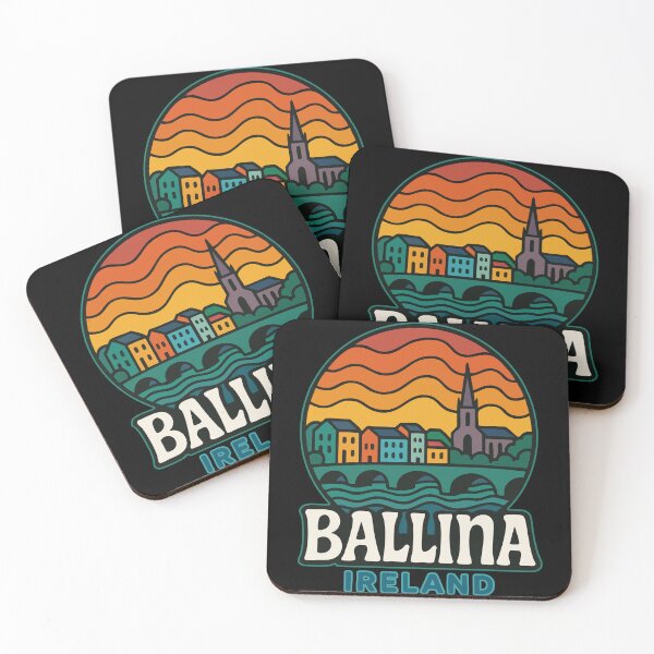 Item preview, Ballina Ireland Skyline Retro Travel designed and sold by TomFrontierArt.