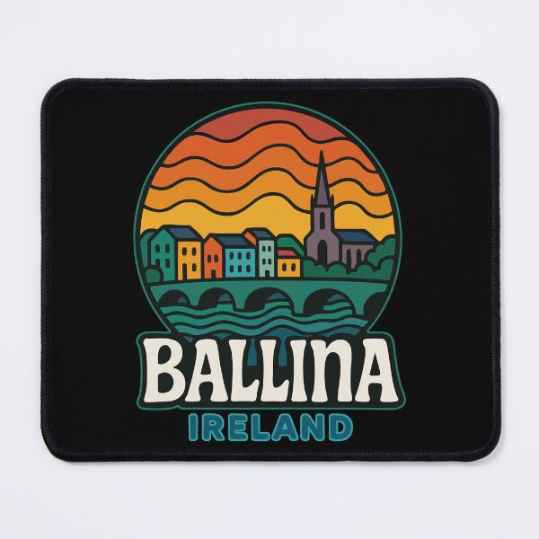 Item preview, Ballina Ireland Skyline Retro Travel designed and sold by TomFrontierArt.