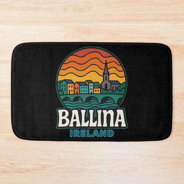 Item preview, Ballina Ireland Skyline Retro Travel designed and sold by TomFrontierArt.