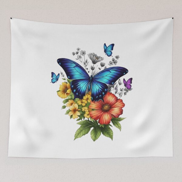 Item preview, “Spring Awakening: A Butterfly in a Field of Flowers” designed and sold by CHRIST5000.