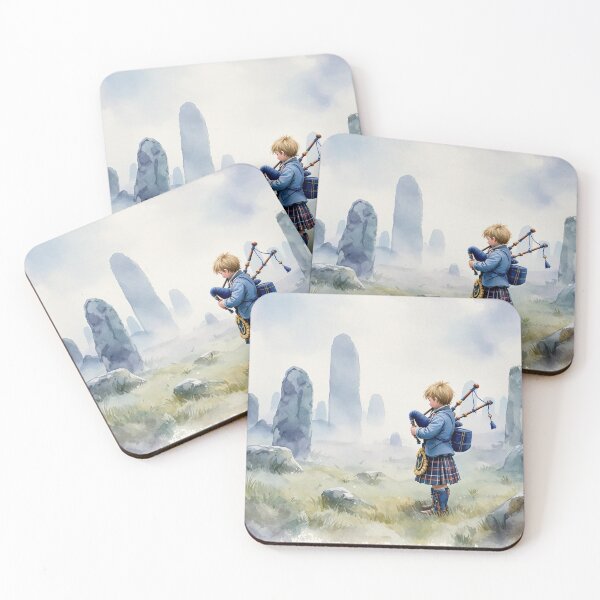 Item preview, Scotland, a child playing the bagpipes on the moor designed and sold by jefboutique6150.