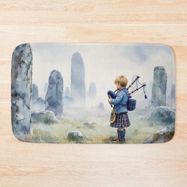Item preview, Scotland, a child playing the bagpipes on the moor designed and sold by jefboutique6150.
