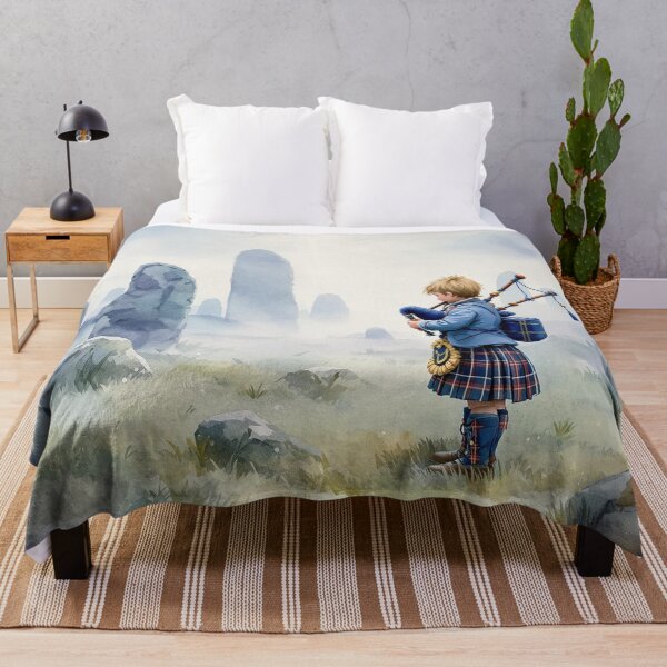Item preview, Scotland, a child playing the bagpipes on the moor designed and sold by jefboutique6150.