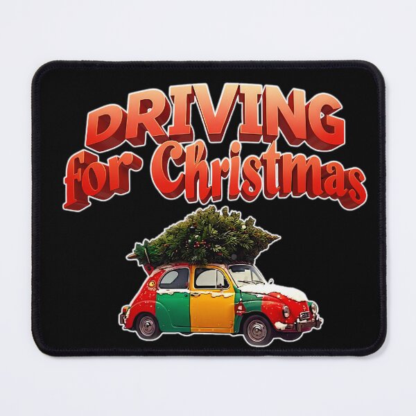 Item preview, Driving for Christmas — Retro Holiday Car with Christmas Tree designed and sold by Aileen404.