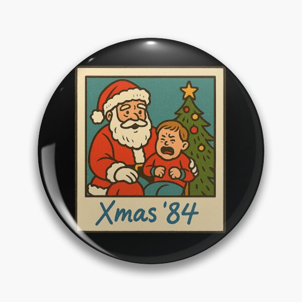Item preview, Navidad '84 – Divertido diseño navideño retro de un niño llorando con Papá Noel designed and sold by AddictiveDesign.
