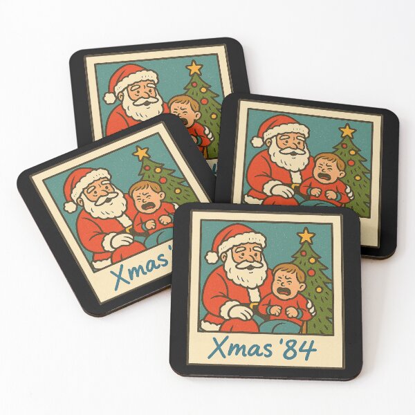 Item preview, Xmas ’84 – Funny Retro Crying Kid with Santa Vintage Christmas Design designed and sold by AddictiveDesign.