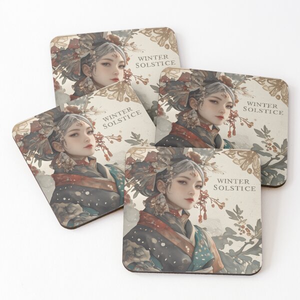 Item preview, Winter Solstice woman in kimono designed and sold by Lenycherry_art.