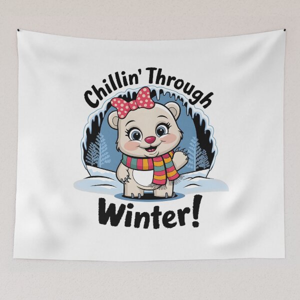Item preview, Chillin Through Winter T-Shirt | Cute Polar Bear Cub in Scarf | Arctic Animal Holiday Gift designed and sold by al21ex.
