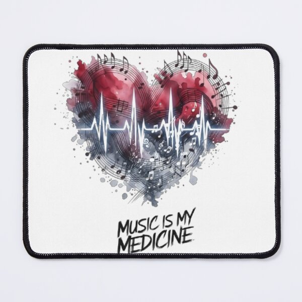 Item preview, Music Is My Medicine Watercolor Heart Art designed and sold by Evan-Tees.