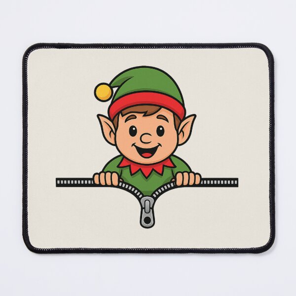 Item preview, Cute Peeking Elf Christmas Design Green Wall Clock designed and sold by loccotown168.