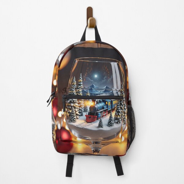 Item preview, Winter Wonderland in a Glass – Magical Blue Train Journey Through a Snowy Christmas Scene designed and sold by PixelVibe782.
