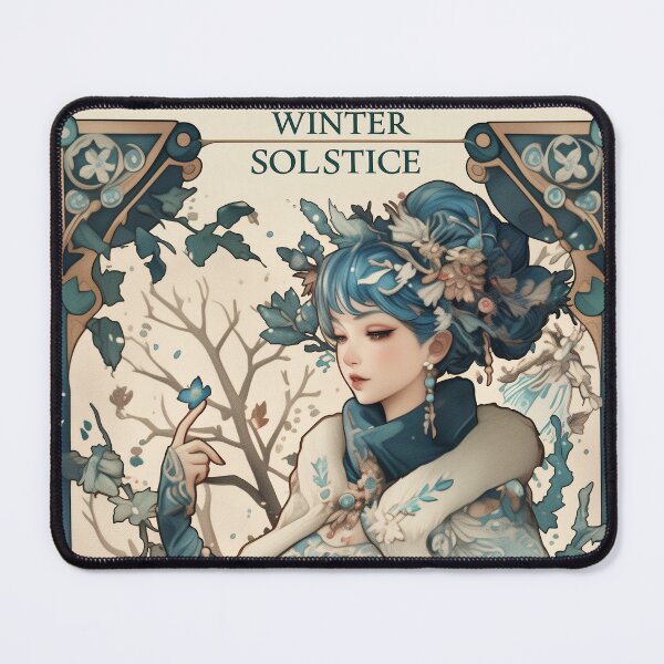 Item preview, Winter Solstice woman in blue designed and sold by Lenycherry_art.