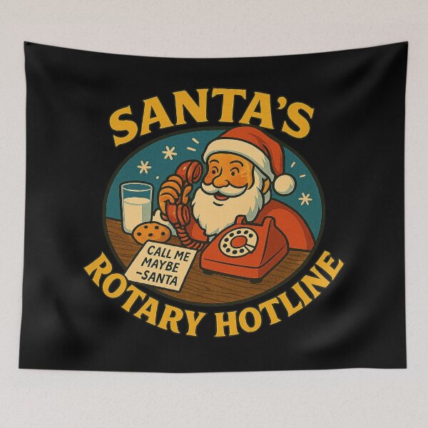 Item preview, Santa’s Rotary Hotline – Vintage Christmas Phone Humor Design designed and sold by AddictiveDesign.