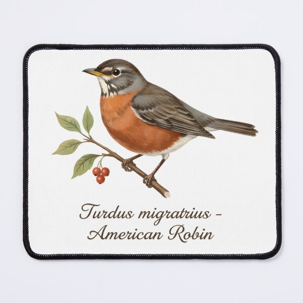 Item preview, Muted Tones American Robin Art Print T-Shirt | Vintage Painting Style designed and sold by NatureNookTees.