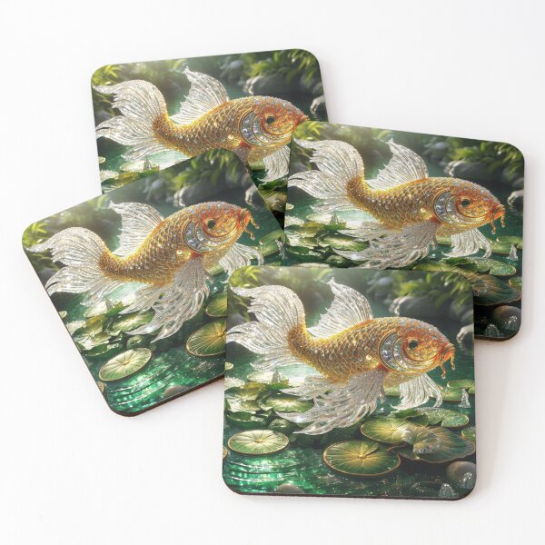 Item preview, White And Gold Crystal Koi Fish designed and sold by KraftyDesignz.