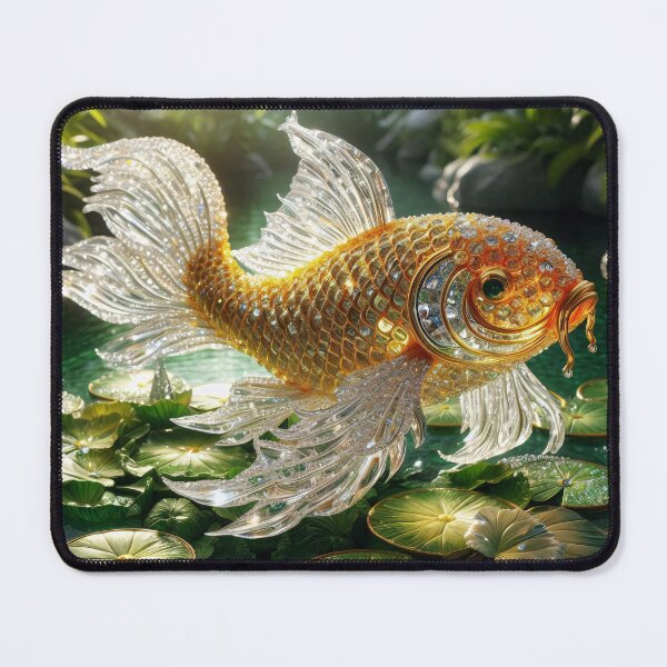 Item preview, White And Gold Crystal Koi Fish designed and sold by KraftyDesignz.
