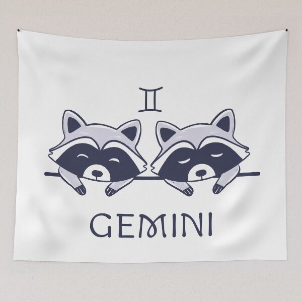 Item preview, Gemini Raccoon Zodiac T-Shirt designed and sold by Iqrapixels.