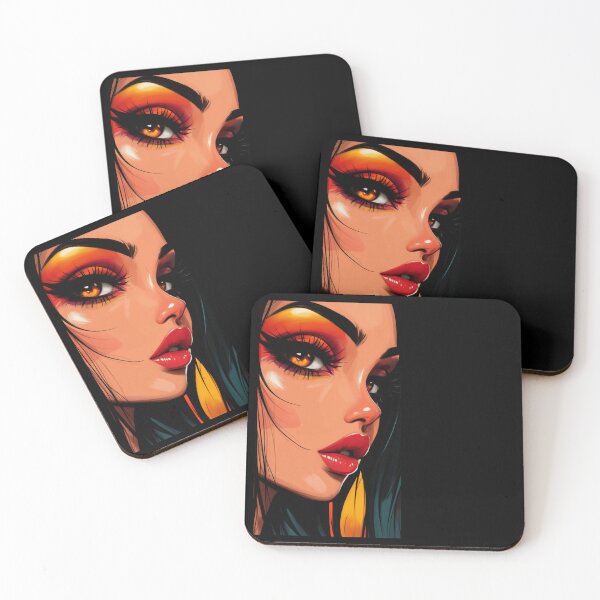 Item preview, Sunkissed Glam: Fiery Eyes, Bold Lips, Neon designed and sold by trixxcreative.