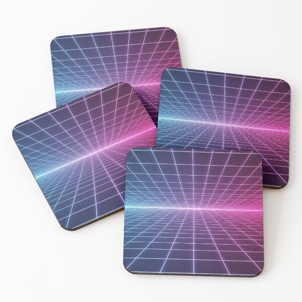 Item preview, Neon Retro-Futuristic Grid Horizon designed and sold by decormaster.