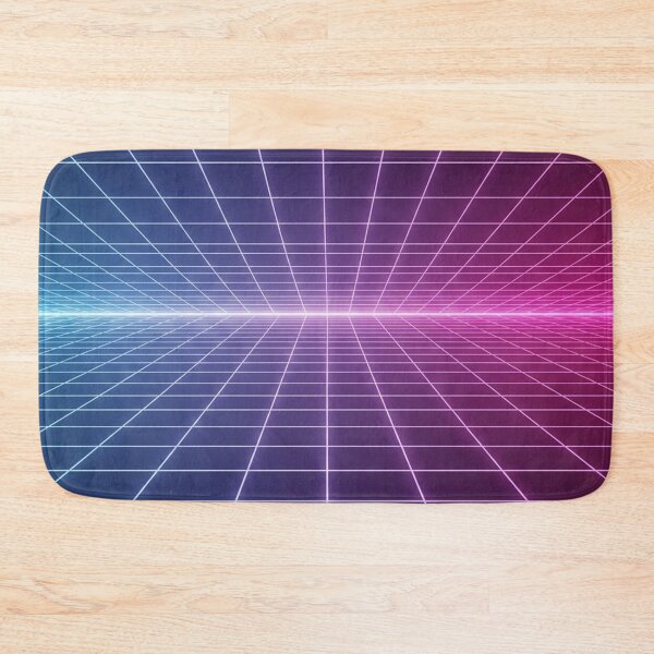 Item preview, Neon Retro-Futuristic Grid Horizon designed and sold by decormaster.