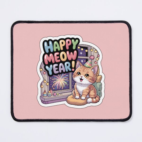 Item preview, Happy New Year! Happy Meow Year Chibi Cat Sticker designed and sold by Nuist25.