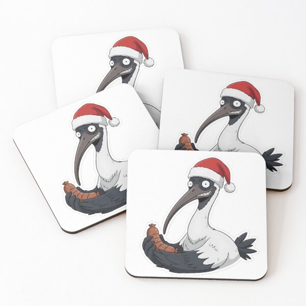 Item preview, Funny anime-style Australian Christmas bin chicken ibis designed and sold by Boo-Buddy.
