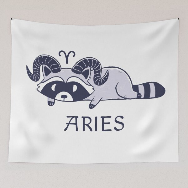 Item preview, Aries Raccoon Lazy Zodiac  designed and sold by Iqrapixels.