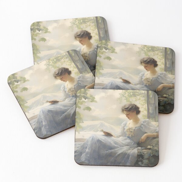 Item preview, Antique Lady Reading Painting, Woman Reading Print, Woman In A Blue Dress, Antique Woman Portrait, Victorian Woman Wall Art, Women Decor designed and sold by SavageVision.
