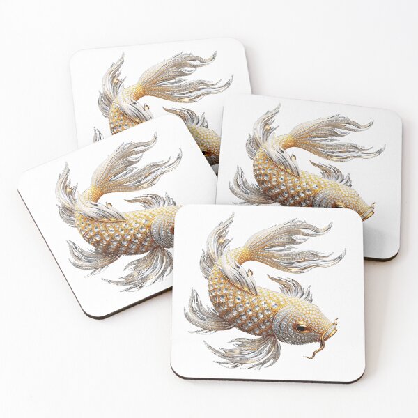 Item preview, White And Gold Crystal Diamond Koi Fish designed and sold by KraftyDesignz.