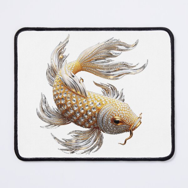 Item preview, White And Gold Crystal Diamond Koi Fish designed and sold by KraftyDesignz.