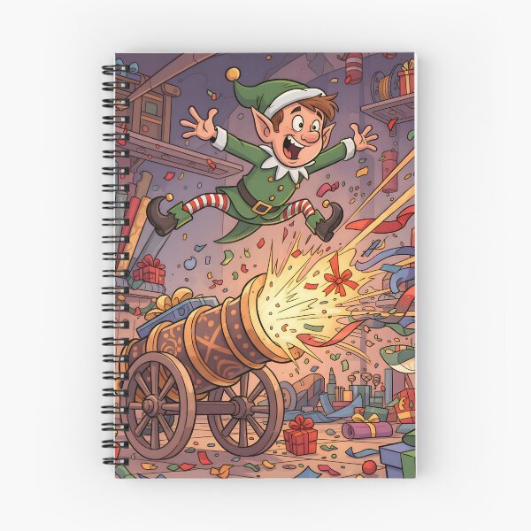Item preview, Elf Launching Gifts From Cartoon Cannon designed and sold by Koalangel.